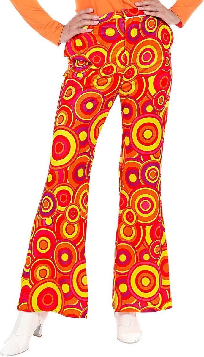 Hippie Kostuum | Knaloranje Jaren 70 Koningin Van De Dansvloer Broek Vrouw | Large / XL | Carnaval kostuum | Verkleedkleding